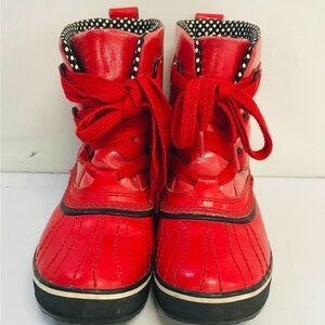 Sorel Red Lace-Up Waterproof Winter Boots Size 6